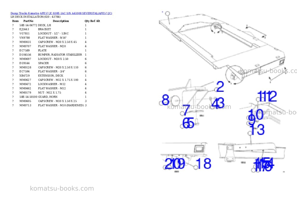 Komatsu afe57-jc 830e-1ac s/n a41008 severstal Parts catalog cover Page 10 Komatsu afe57-jc 830e-1ac s/n a41008 severstal Parts catalog cover Page 10