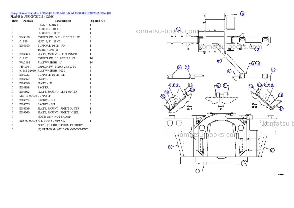 Komatsu afe57-jc 830e-1ac s/n a41008 severstal Parts catalog cover Page 8 Komatsu afe57-jc 830e-1ac s/n a41008 severstal Parts catalog cover Page 8
