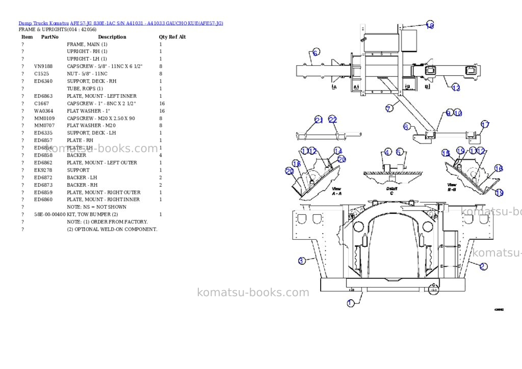 Komatsu afe57-jg 830e-1ac s/n a41031 - a41033 gaucho kue Parts catalog cover Page 7 Komatsu afe57-jg 830e-1ac s/n a41031 - a41033 gaucho kue Parts catalog cover Page 7