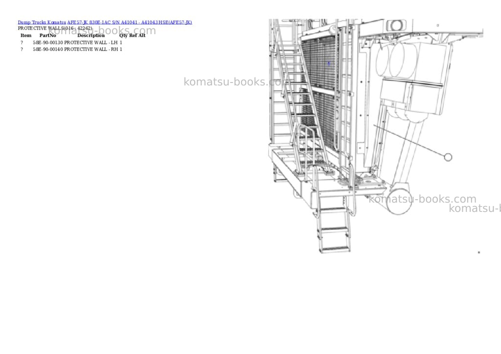 Komatsu afe57-jk 830e-1ac s/n a41041 - a41043 hse Parts catalog cover Page 8 Komatsu afe57-jk 830e-1ac s/n a41041 - a41043 hse Parts catalog cover Page 8