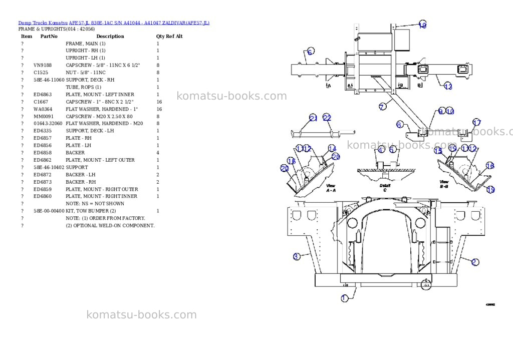 Komatsu afe57-jl 830e-1ac s/n a41044 - a41047 zaldivar Parts catalog cover Page 7 Komatsu afe57-jl 830e-1ac s/n a41044 - a41047 zaldivar Parts catalog cover Page 7