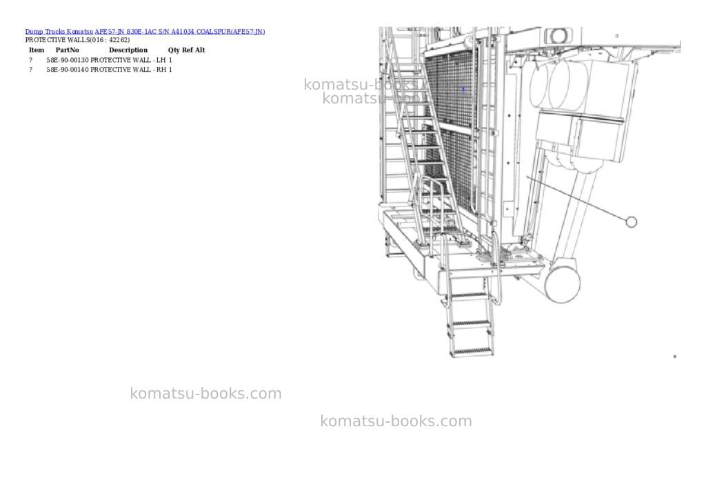 Komatsu afe57-jn 830e-1ac s/n a41034 coalspur Parts catalog cover Page 8