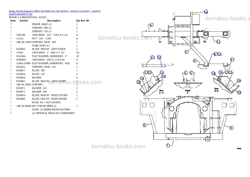 Komatsu afe57-jq 830e-1ac s/n a41071 - a41072 & a41077 - a41078 zaldivar Parts catalog cover Page 7 Komatsu afe57-jq 830e-1ac s/n a41071 - a41072 & a41077 - a41078 zaldivar Parts catalog cover Page 7