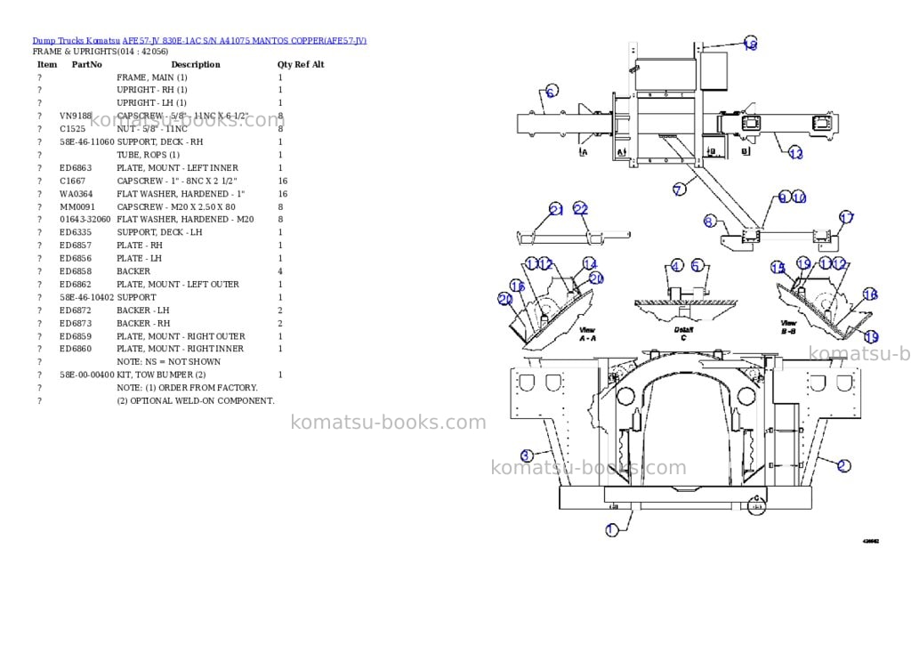 Komatsu afe57-jv 830e-1ac s/n a41075 mantos copper Parts catalog cover Page 7 Komatsu afe57-jv 830e-1ac s/n a41075 mantos copper Parts catalog cover Page 7