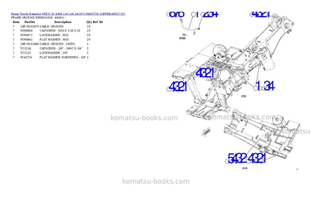 Komatsu afe57-jv 830e-1ac s/n a41075 mantos copper Parts catalog cover Page 9 Komatsu afe57-jv 830e-1ac s/n a41075 mantos copper Parts catalog cover Page 9