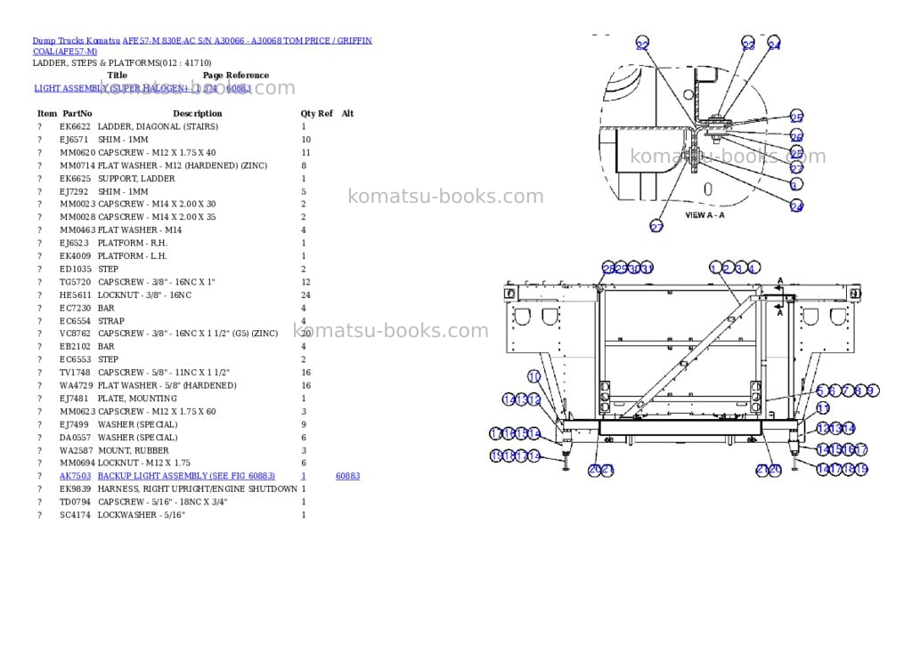 Komatsu afe57-m 830e-ac s/n a30066 - a30068 tom price / griffin coal Parts catalog cover Page 6 Komatsu afe57-m 830e-ac s/n a30066 - a30068 tom price / griffin coal Parts catalog cover Page 6