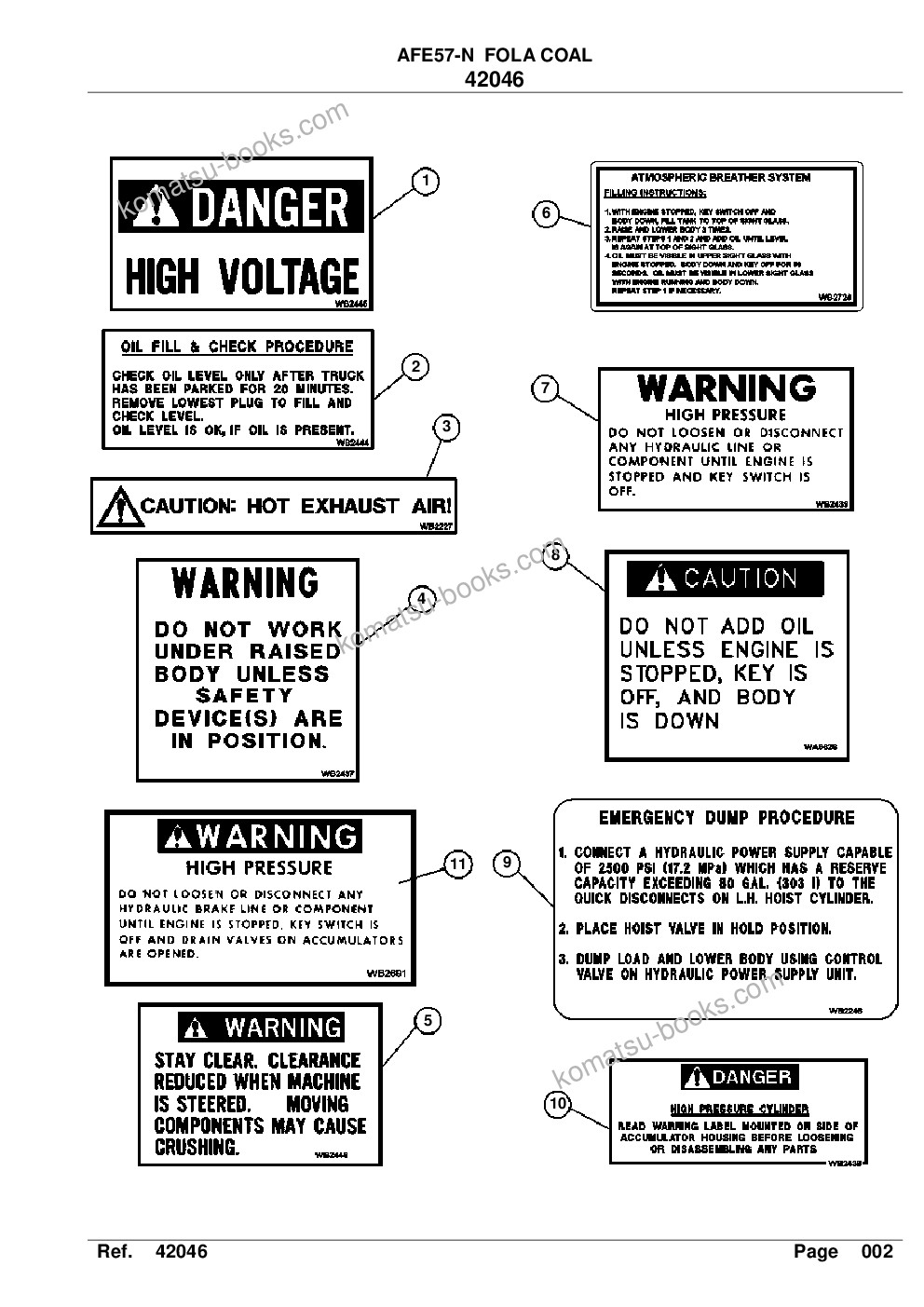 Komatsu afe57-n 830e-ac s/n a30069 fola coal Parts catalog cover Page 4 Komatsu afe57-n 830e-ac s/n a30069 fola coal Parts catalog cover Page 4
