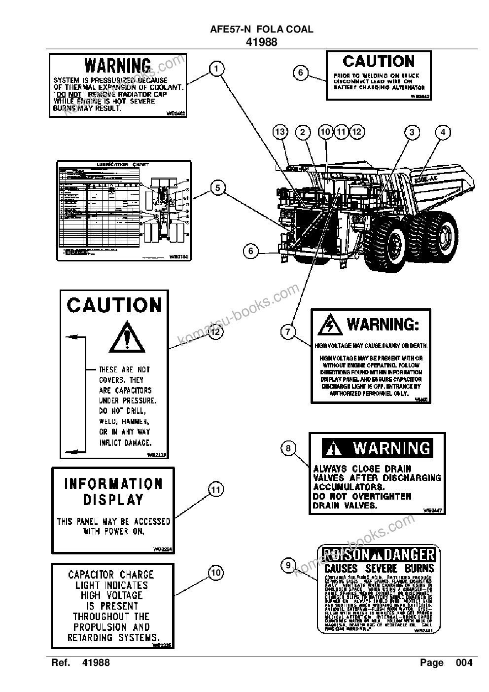 Komatsu afe57-n 830e-ac s/n a30069 fola coal Parts catalog cover Page 6 Komatsu afe57-n 830e-ac s/n a30069 fola coal Parts catalog cover Page 6