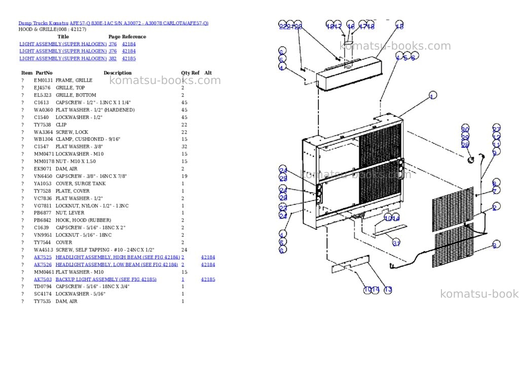 Komatsu afe57-q 830e-1ac s/n a30072 - a30078 carlota Parts catalog cover Page 4 Komatsu afe57-q 830e-1ac s/n a30072 - a30078 carlota Parts catalog cover Page 4