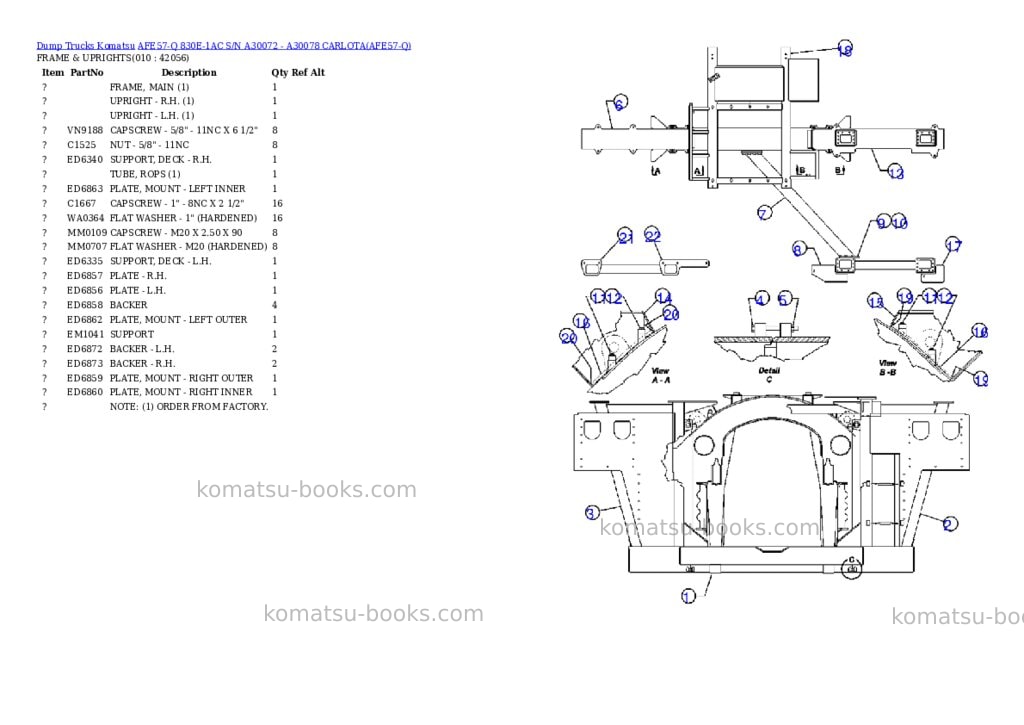 Komatsu afe57-q 830e-1ac s/n a30072 - a30078 carlota Parts catalog cover Page 5 Komatsu afe57-q 830e-1ac s/n a30072 - a30078 carlota Parts catalog cover Page 5