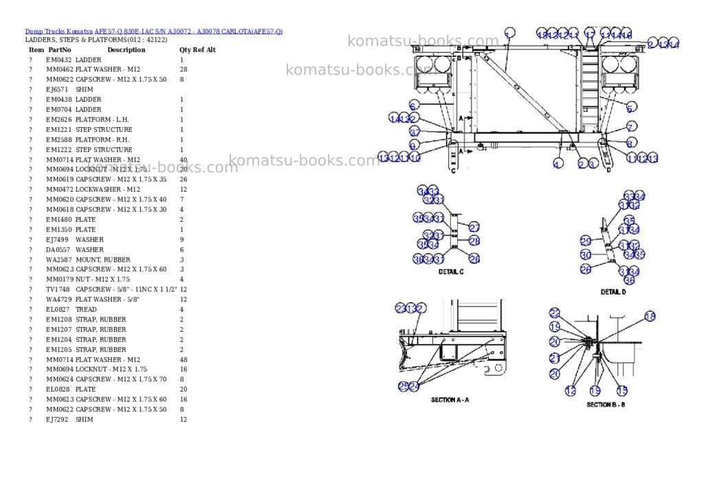 Komatsu afe57-q 830e-1ac s/n a30072 - a30078 carlota Parts catalog cover Page 6 Komatsu afe57-q 830e-1ac s/n a30072 - a30078 carlota Parts catalog cover Page 6
