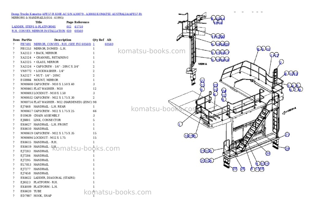 Komatsu afe57-r 830e-ac s/n a30079 - a30083 komatsu australia Parts catalog cover Page 7 Komatsu afe57-r 830e-ac s/n a30079 - a30083 komatsu australia Parts catalog cover Page 7