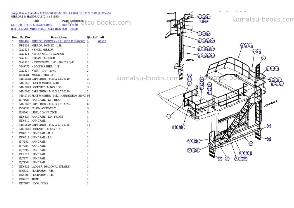 Komatsu afe57-s 830e-ac s/n a30084 griffin coal Parts catalog cover Page 7