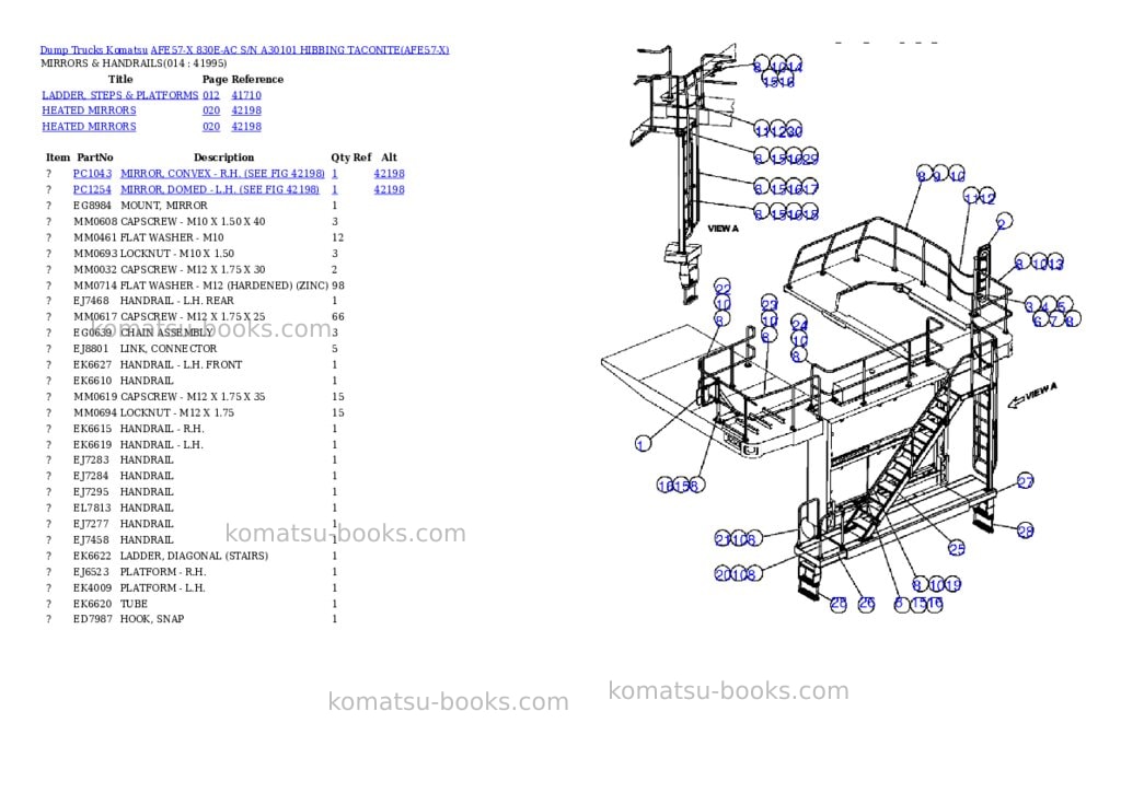 Komatsu afe57-x 830e-ac s/n a30101 hibbing taconite Parts catalog cover Page 7