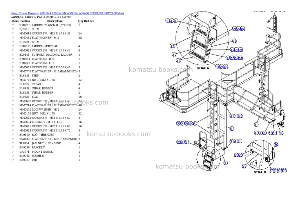 Komatsu afe59-a 930e-4 s/n a30465 - a30466 codelco gaby Parts catalog cover Page 7 Komatsu afe59-a 930e-4 s/n a30465 - a30466 codelco gaby Parts catalog cover Page 7