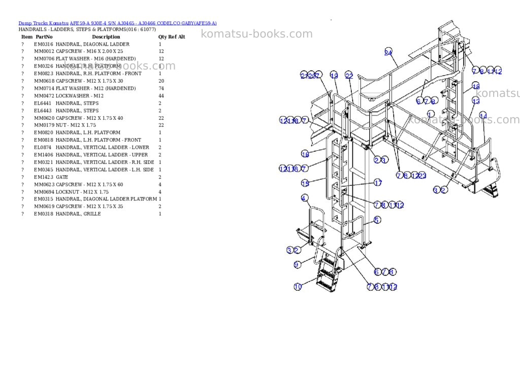 Komatsu afe59-a 930e-4 s/n a30465 - a30466 codelco gaby Parts catalog cover Page 8 Komatsu afe59-a 930e-4 s/n a30465 - a30466 codelco gaby Parts catalog cover Page 8