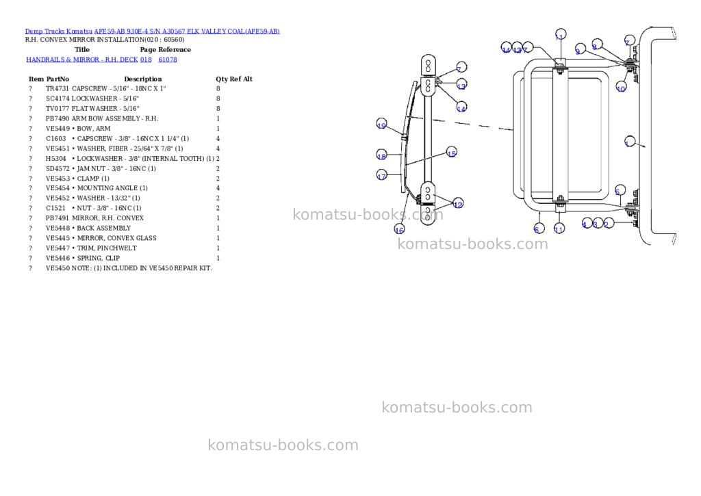 Komatsu afe59-ab 930e-4 s/n a30567 elk valley coal Parts catalog cover Page 10 Komatsu afe59-ab 930e-4 s/n a30567 elk valley coal Parts catalog cover Page 10