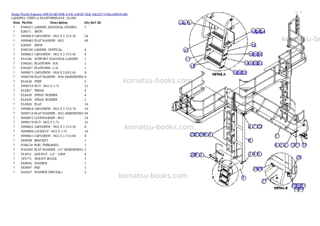 Komatsu afe59-ab 930e-4 s/n a30567 elk valley coal Parts catalog cover Page 7 Komatsu afe59-ab 930e-4 s/n a30567 elk valley coal Parts catalog cover Page 7