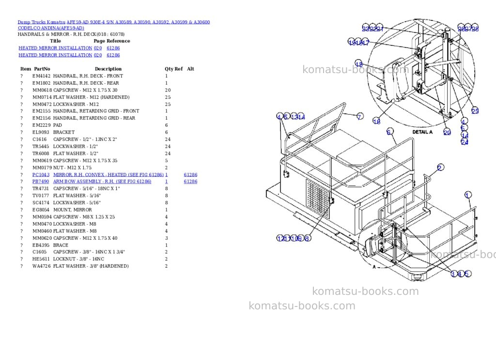 Komatsu afe59-ad 930e-4 s/n a30589, a30590, a30592, a30599 & a30600 codelco andina Parts catalog cover Page 9 Komatsu afe59-ad 930e-4 s/n a30589, a30590, a30592, a30599 & a30600 codelco andina Parts catalog cover Page 9