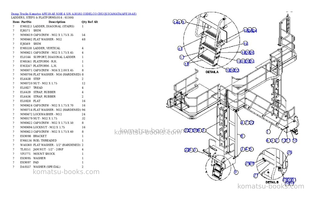 Komatsu afe59-ae 930e-4 s/n a30593 codelco chuquicamata Parts catalog cover Page 7