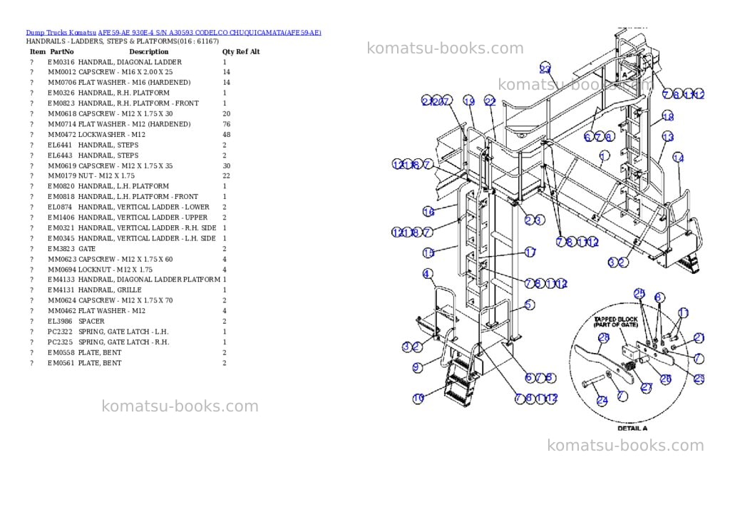 Komatsu afe59-ae 930e-4 s/n a30593 codelco chuquicamata Parts catalog cover Page 8