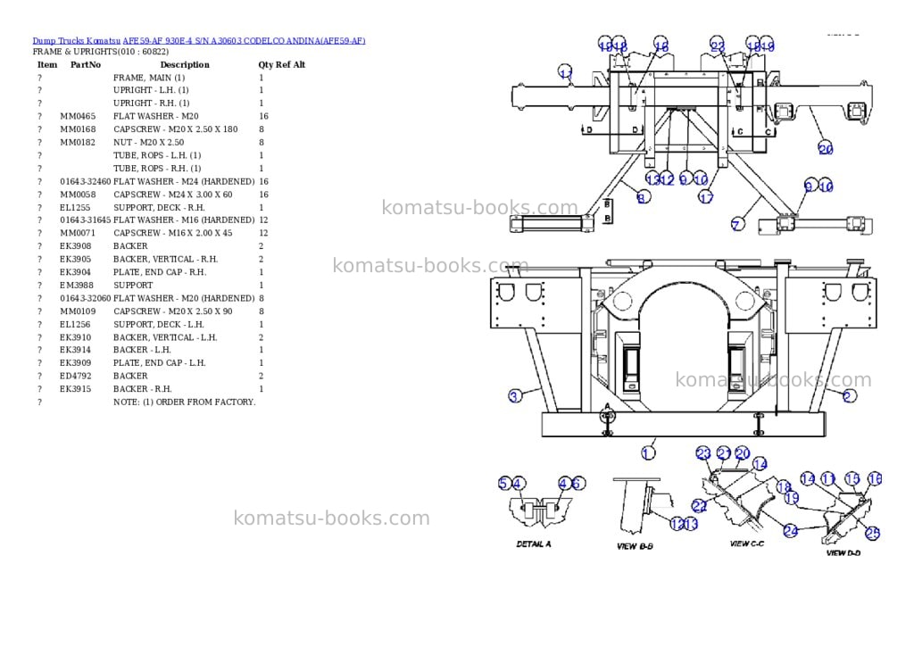 Komatsu afe59-af 930e-4 s/n a30603 codelco andina Parts catalog cover Page 5