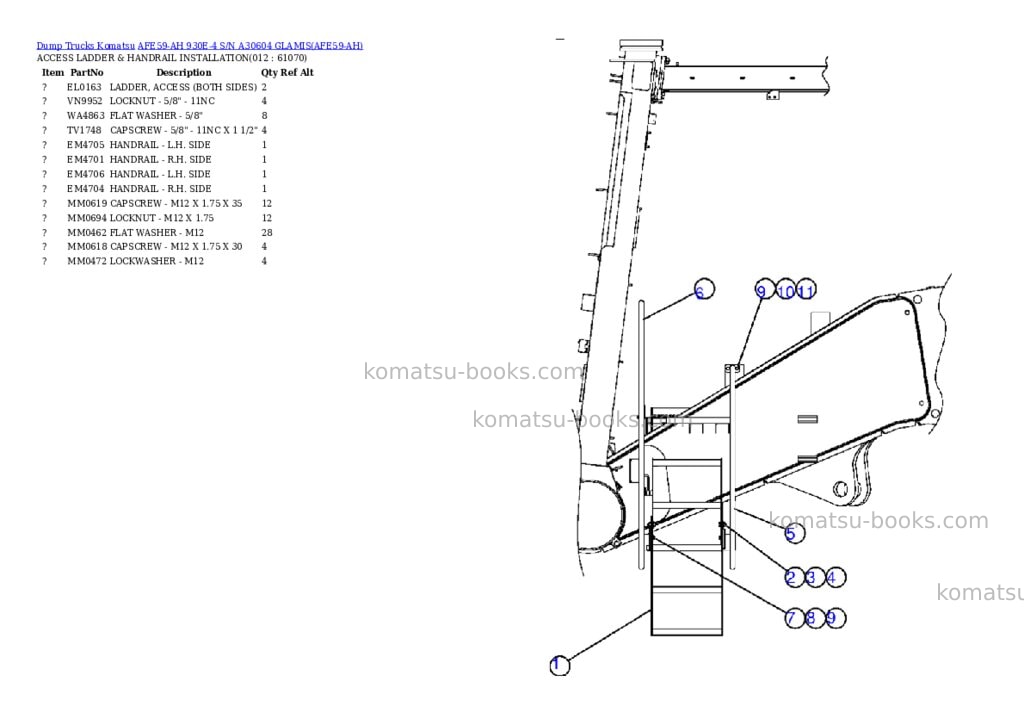 Komatsu afe59-ah 930e-4 s/n a30604 glamis Parts catalog cover Page 6 Komatsu afe59-ah 930e-4 s/n a30604 glamis Parts catalog cover Page 6
