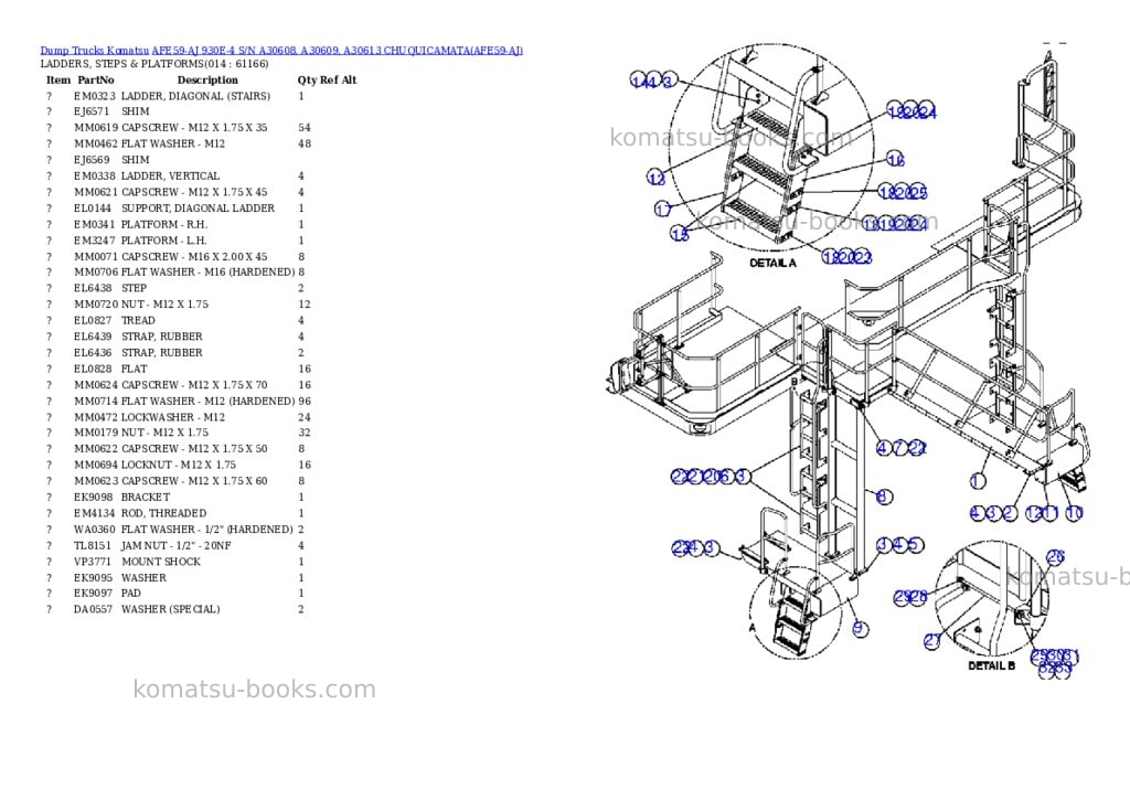 Komatsu afe59-aj 930e-4 s/n a30608, a30609, a30613 chuquicamata Parts catalog cover Page 7 Komatsu afe59-aj 930e-4 s/n a30608, a30609, a30613 chuquicamata Parts catalog cover Page 7