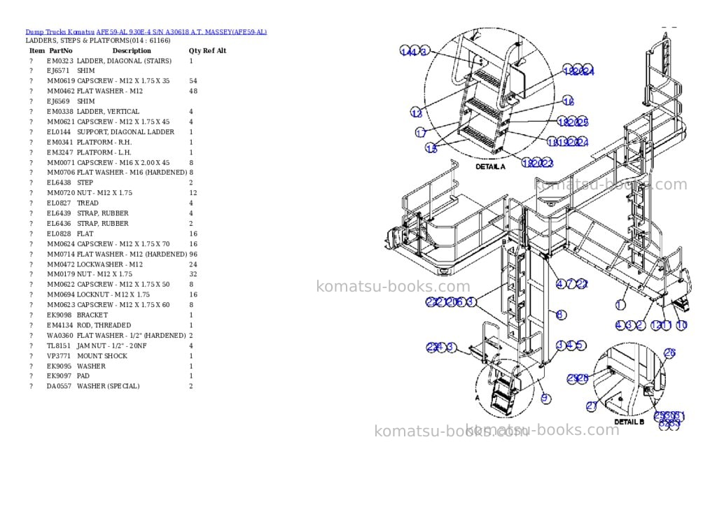 Komatsu afe59-al 930e-4 s/n a30618 a.t. massey Parts catalog cover Page 7