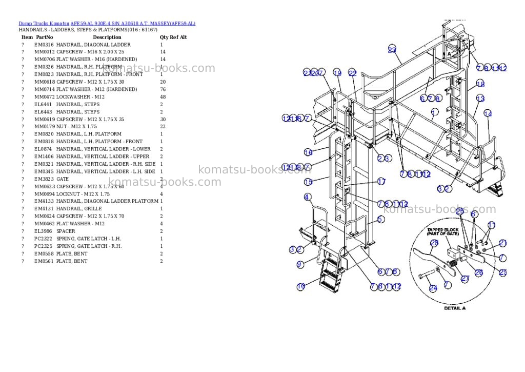 Komatsu afe59-al 930e-4 s/n a30618 a.t. massey Parts catalog cover Page 8