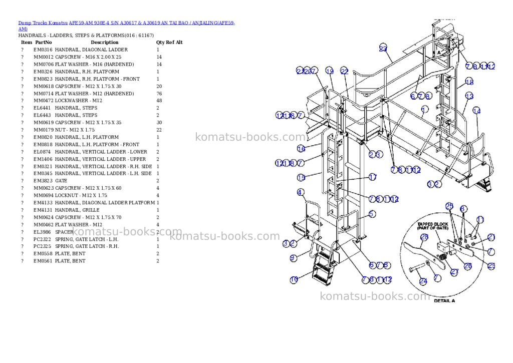 Komatsu afe59-am 930e-4 s/n a30617 & a30619 an tai bao / anjialing Parts catalog cover Page 8 Komatsu afe59-am 930e-4 s/n a30617 & a30619 an tai bao / anjialing Parts catalog cover Page 8