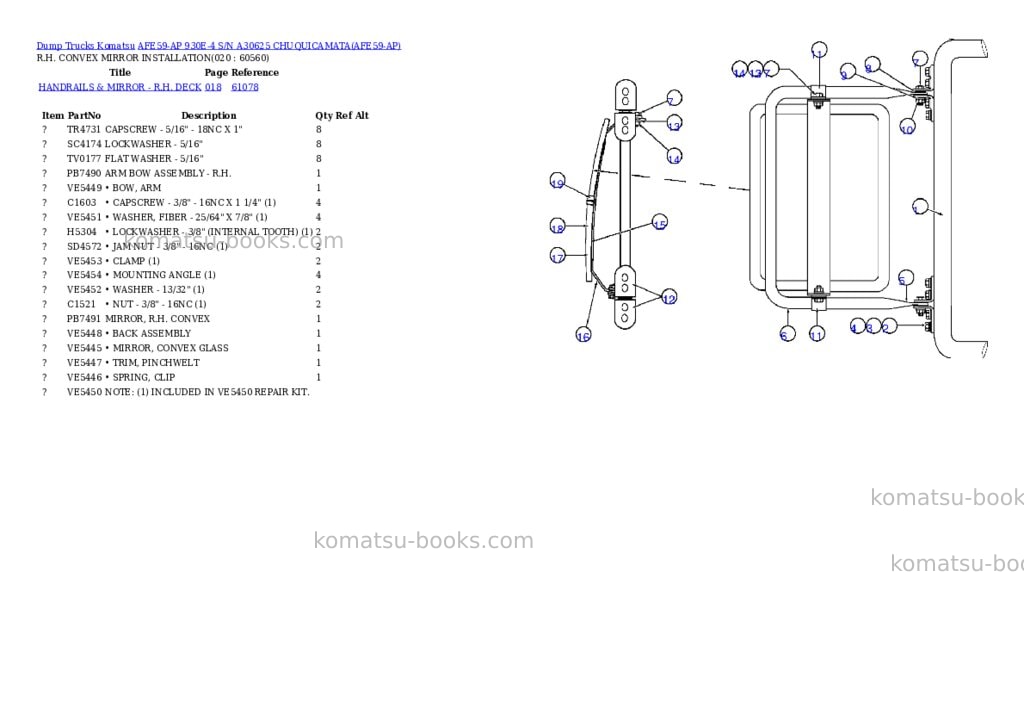 Komatsu afe59-ap 930e-4 s/n a30625 chuquicamata Parts catalog cover Page 10 Komatsu afe59-ap 930e-4 s/n a30625 chuquicamata Parts catalog cover Page 10