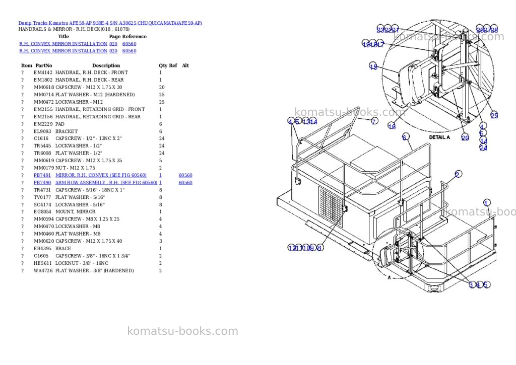 Komatsu afe59-ap 930e-4 s/n a30625 chuquicamata Parts catalog cover Page 9 Komatsu afe59-ap 930e-4 s/n a30625 chuquicamata Parts catalog cover Page 9