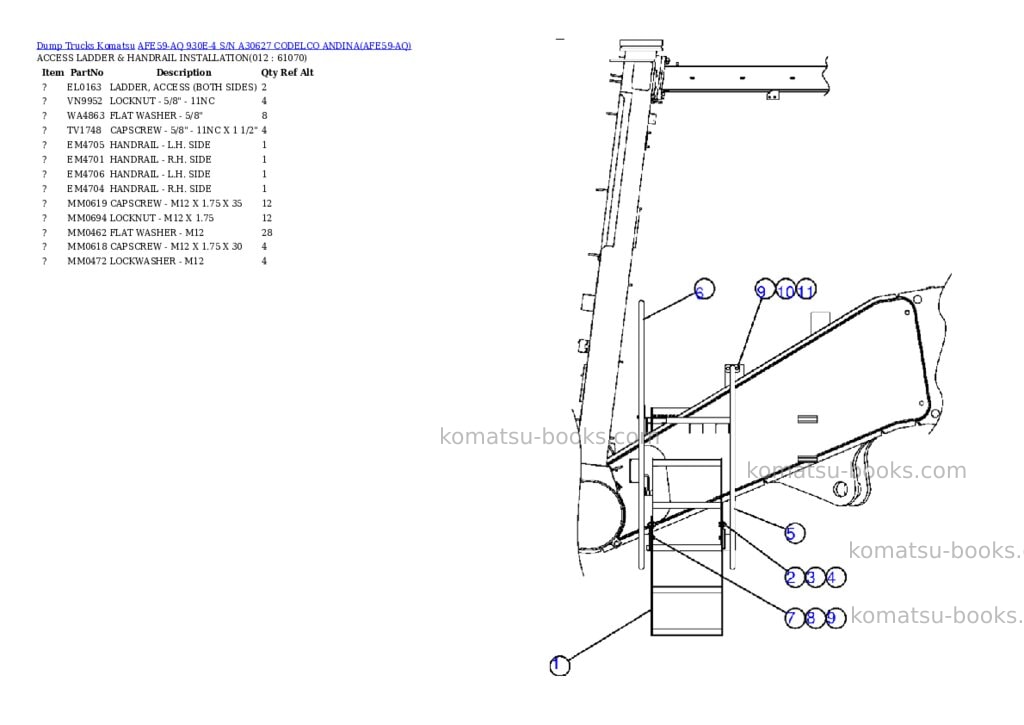 Komatsu afe59-aq 930e-4 s/n a30627 codelco andina Parts catalog cover Page 6 Komatsu afe59-aq 930e-4 s/n a30627 codelco andina Parts catalog cover Page 6