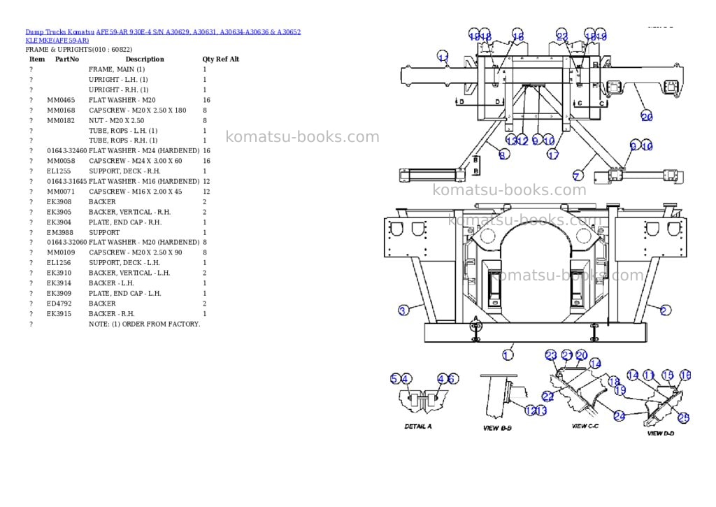 Komatsu afe59-ar 930e-4 s/n a30629, a30631, a30634-a30636 & a30652 klemke Parts catalog cover Page 5 Komatsu afe59-ar 930e-4 s/n a30629, a30631, a30634-a30636 & a30652 klemke Parts catalog cover Page 5