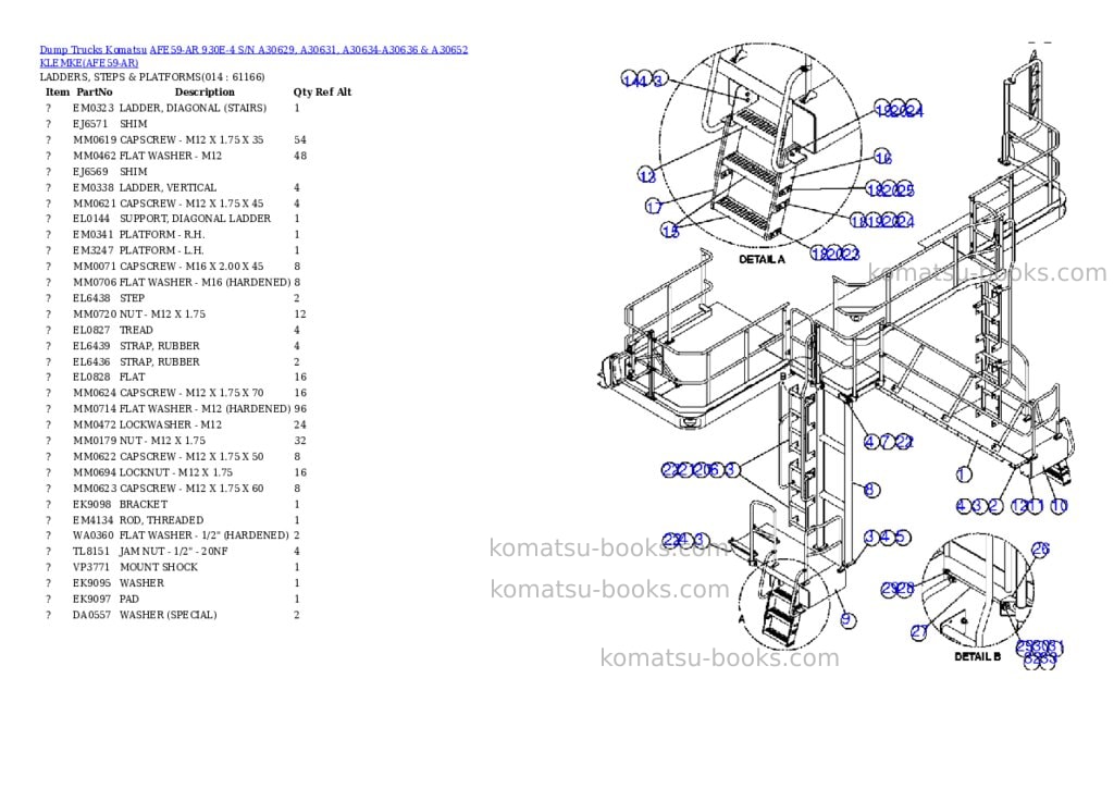 Komatsu afe59-ar 930e-4 s/n a30629, a30631, a30634-a30636 & a30652 klemke Parts catalog cover Page 7 Komatsu afe59-ar 930e-4 s/n a30629, a30631, a30634-a30636 & a30652 klemke Parts catalog cover Page 7