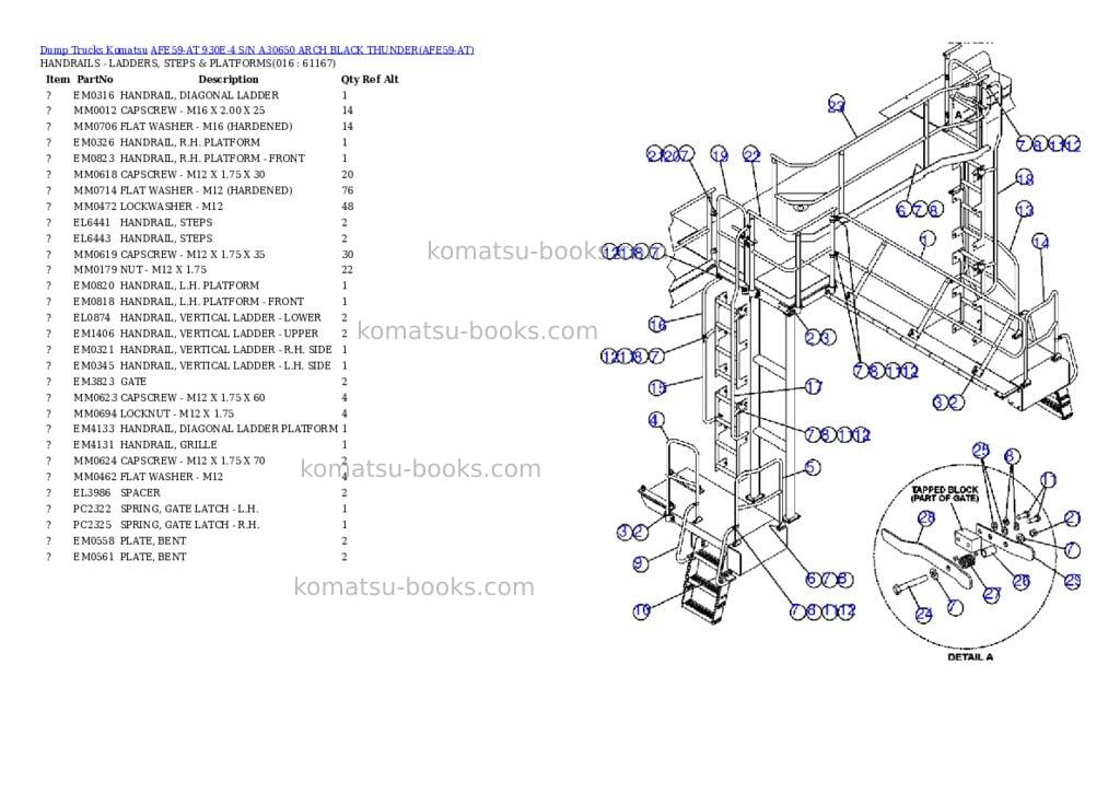 Komatsu afe59-at 930e-4 s/n a30650 arch black thunder Parts catalog cover Page 8