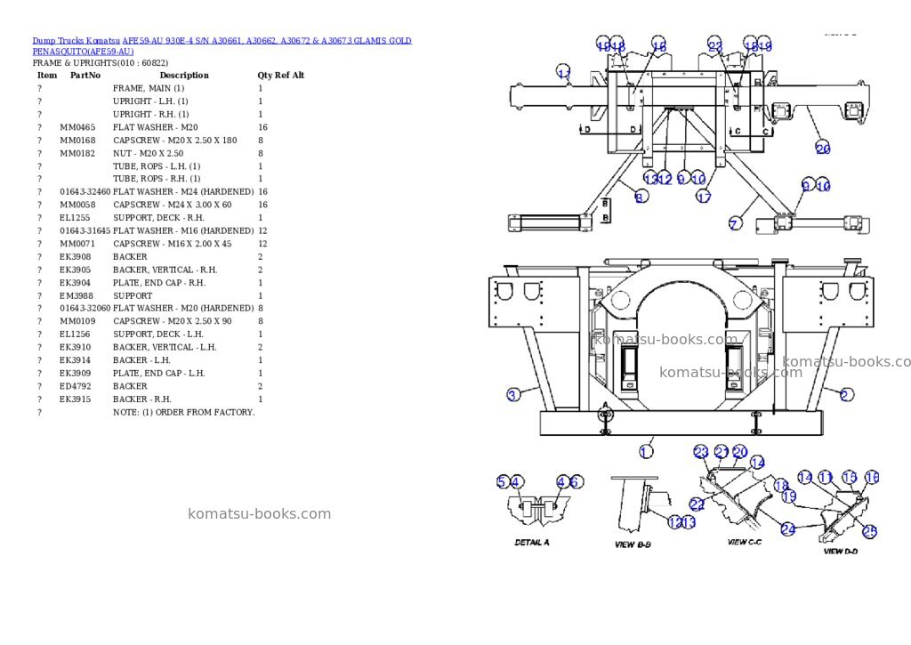 Komatsu afe59-au 930e-4 Parts catalog cover Page 13