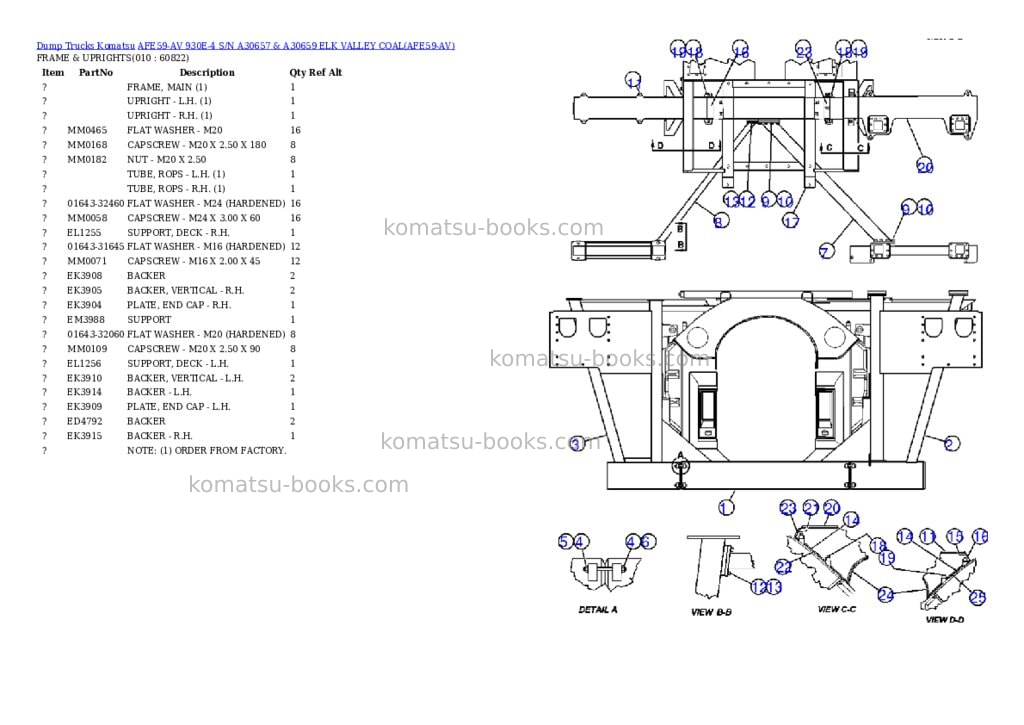 Komatsu afe59-av 930e-4 s/n a30657 & a30659 elk valley coal Parts catalog cover Page 5 Komatsu afe59-av 930e-4 s/n a30657 & a30659 elk valley coal Parts catalog cover Page 5