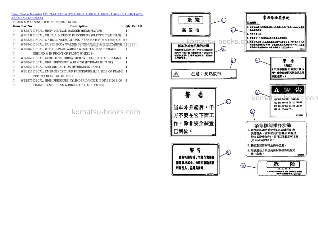 Komatsu afe59-ax 930e-4 s/n a30653, a30656, a30668 - a30671 & a30674 atb / anjialing Parts catalog cover Komatsu afe59-ax 930e-4 s/n a30653, a30656, a30668 - a30671 & a30674 atb / anjialing Parts catalog cover