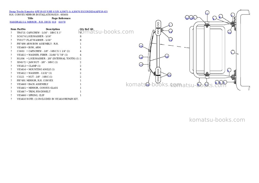 Komatsu afe59-ay 930e-4 s/n a30675 & a30676 escondida Parts catalog cover Page 10 Komatsu afe59-ay 930e-4 s/n a30675 & a30676 escondida Parts catalog cover Page 10