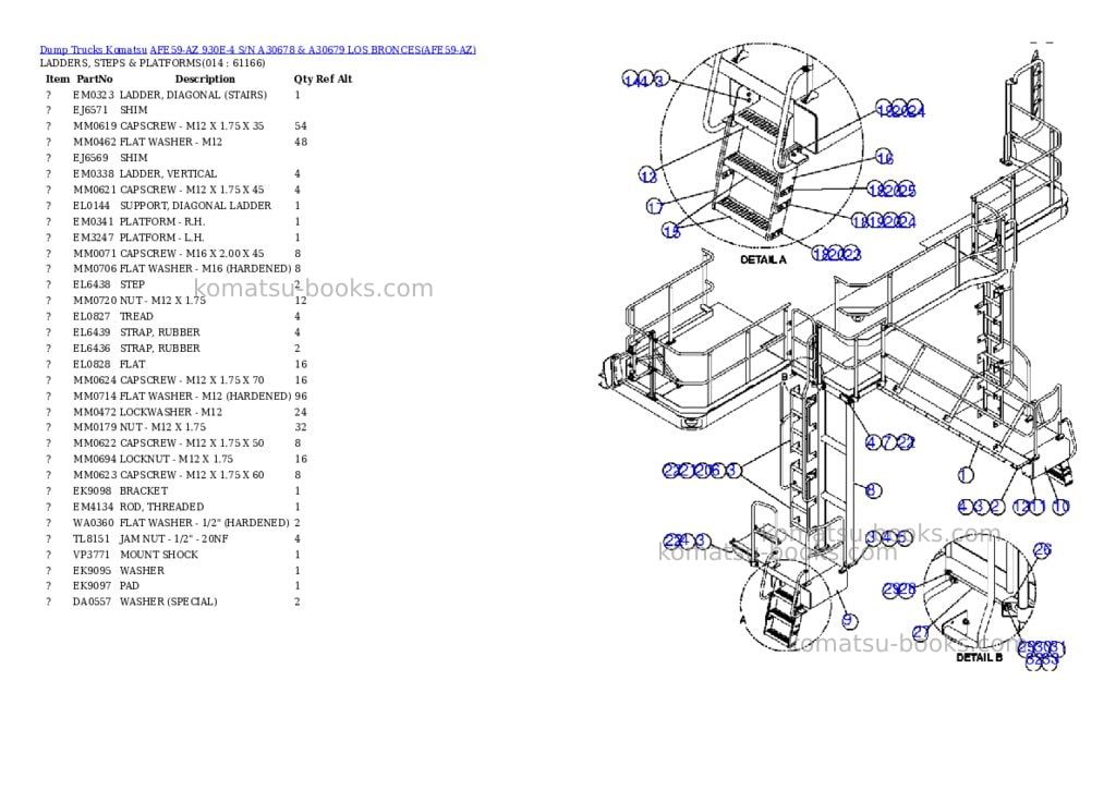 Komatsu afe59-az 930e-4 s/n a30678 & a30679 los bronces Parts catalog cover Page 7 Komatsu afe59-az 930e-4 s/n a30678 & a30679 los bronces Parts catalog cover Page 7