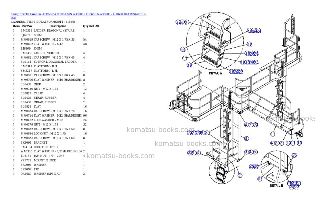Komatsu afe59-ba 930e-4 s/n a30680 - a30681 & a30688 - a30690 glamis Parts catalog cover Page 7 Komatsu afe59-ba 930e-4 s/n a30680 - a30681 & a30688 - a30690 glamis Parts catalog cover Page 7