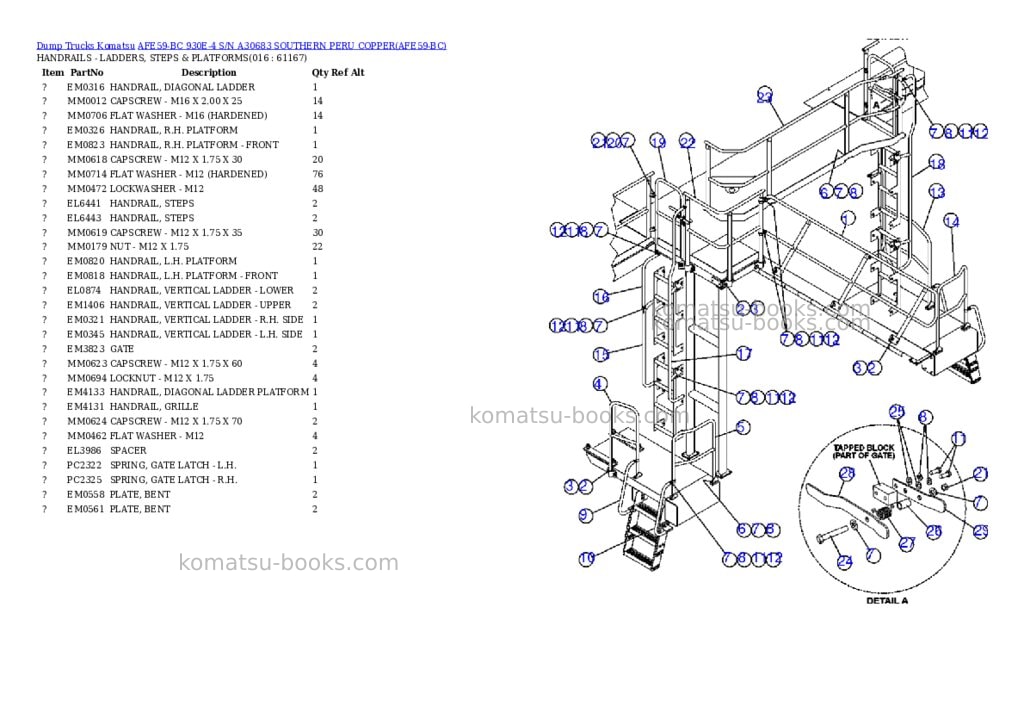 Komatsu afe59-bc 930e-4 s/n a30683 southern peru copper Parts catalog cover Page 8