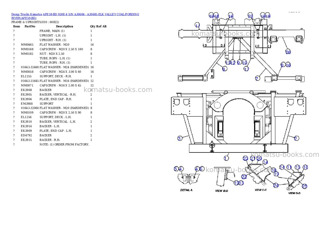 Komatsu afe59-bd 930e-4 s/n a30684 - a30685 elk valley coal/fording river Parts catalog cover Page 5 Komatsu afe59-bd 930e-4 s/n a30684 - a30685 elk valley coal/fording river Parts catalog cover Page 5