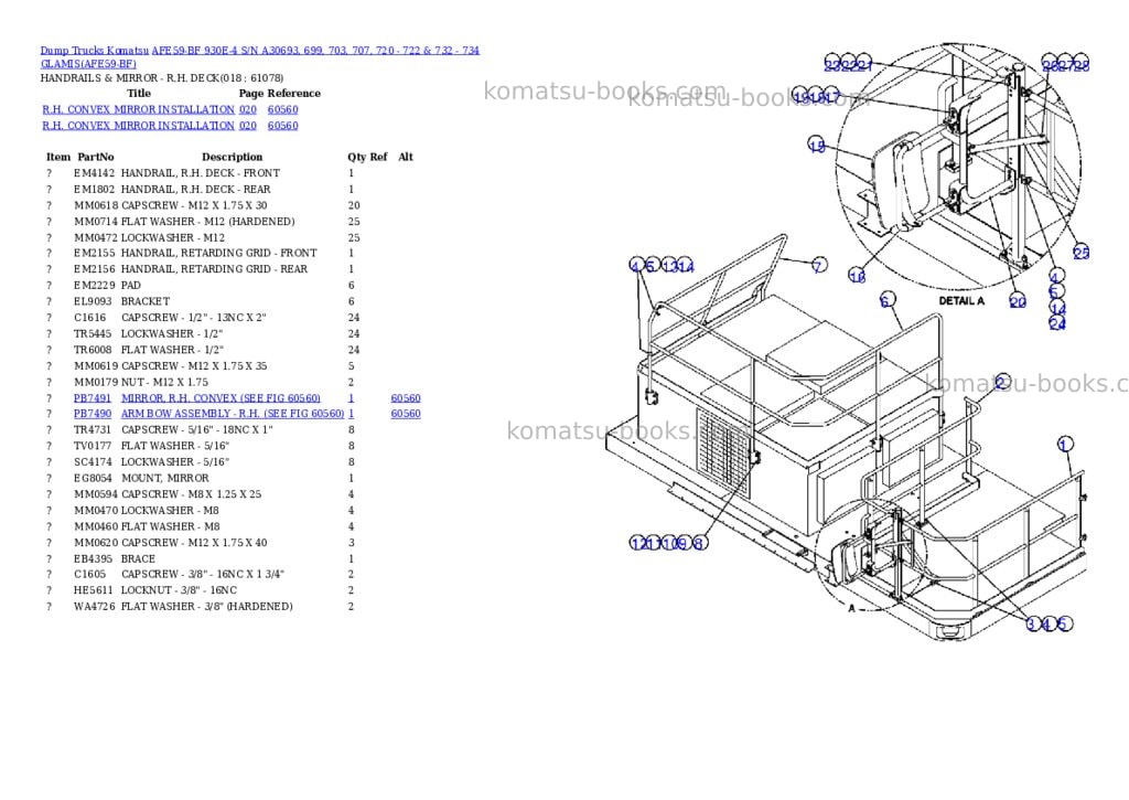Komatsu afe59-bf 930e-4 s/n a30693, 699, 703, 707, 720 - 722 & 732 - 734 glamis Parts catalog cover Page 9 Komatsu afe59-bf 930e-4 s/n a30693, 699, 703, 707, 720 - 722 & 732 - 734 glamis Parts catalog cover Page 9