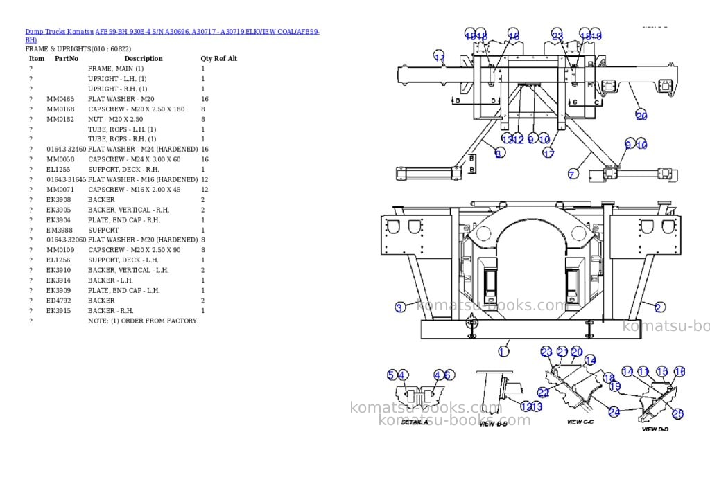 Komatsu afe59-bh 930e-4 s/n a30696, a30717 - a30719 elkview coal Parts catalog cover Page 5 Komatsu afe59-bh 930e-4 s/n a30696, a30717 - a30719 elkview coal Parts catalog cover Page 5