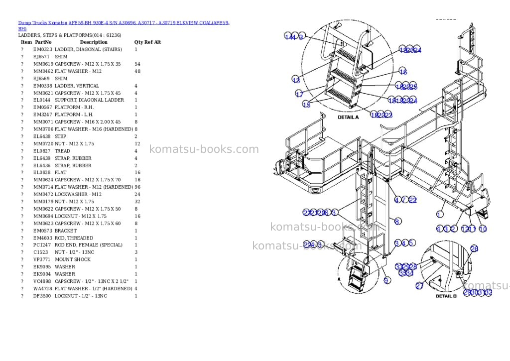 Komatsu afe59-bh 930e-4 s/n a30696, a30717 - a30719 elkview coal Parts catalog cover Page 7 Komatsu afe59-bh 930e-4 s/n a30696, a30717 - a30719 elkview coal Parts catalog cover Page 7