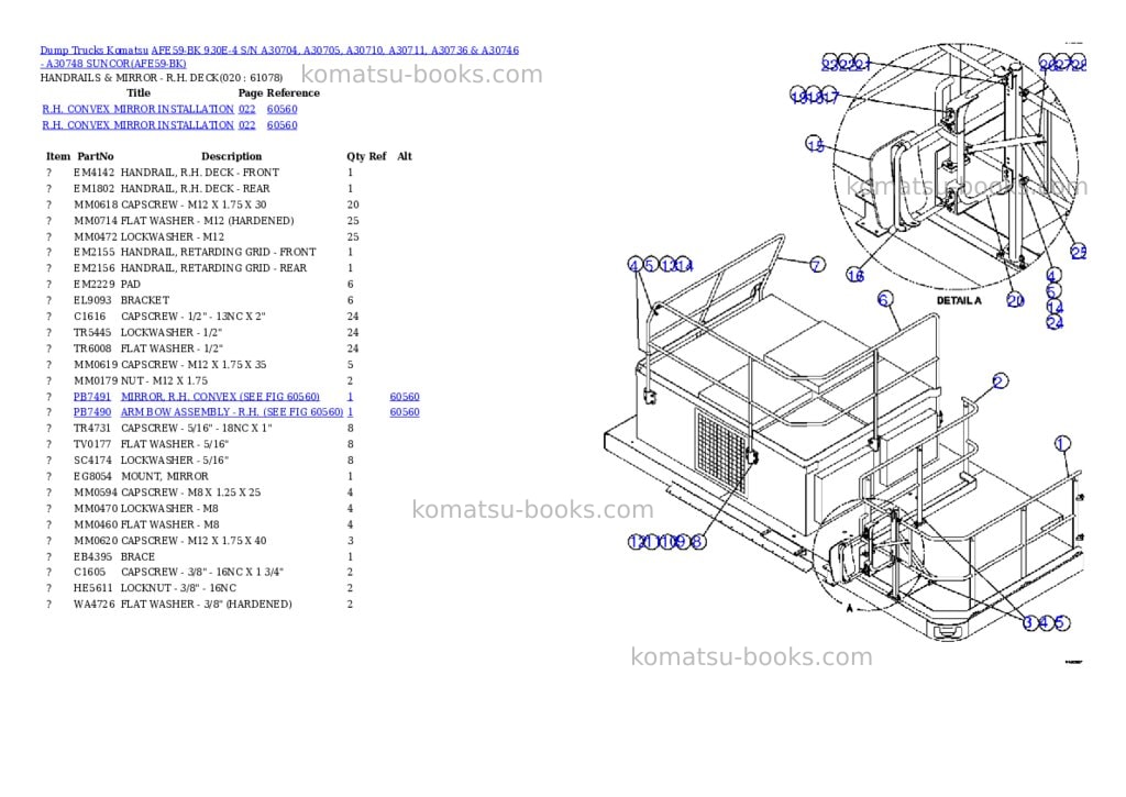 Komatsu afe59-bk 930e-4 s/n a30704, a30705, a30710, a30711, a30736 & a30746 - a30748 suncor Parts catalog cover Page 10 Komatsu afe59-bk 930e-4 s/n a30704, a30705, a30710, a30711, a30736 & a30746 - a30748 suncor Parts catalog cover Page 10