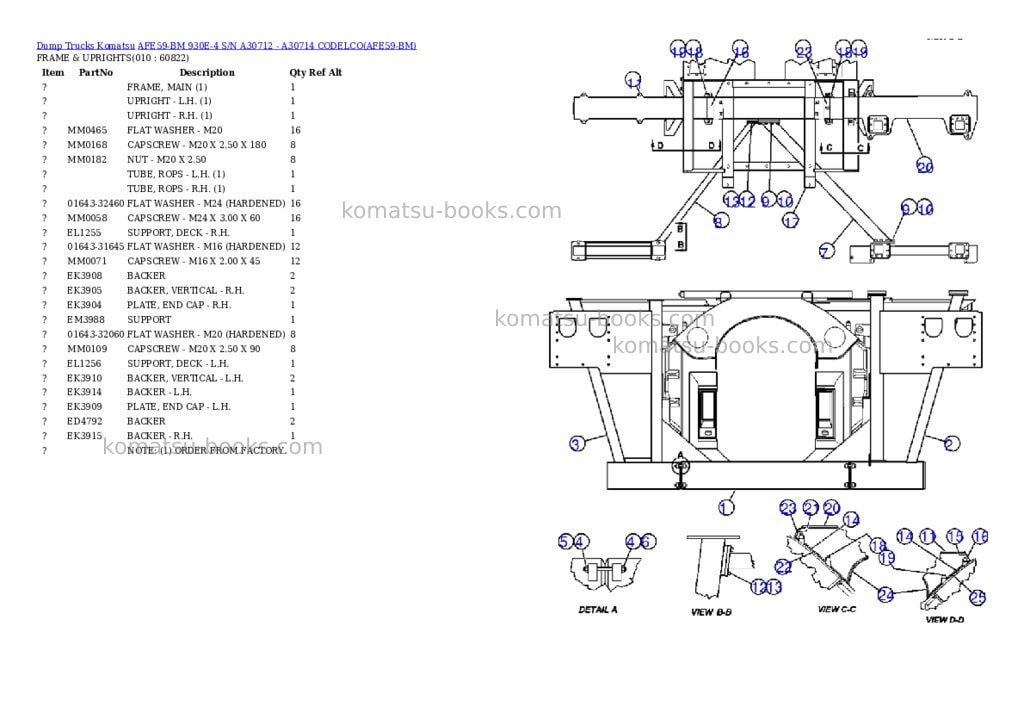 Komatsu afe59-bm 930e-4 s/n a30712 - a30714 codelco Parts catalog cover Page 5